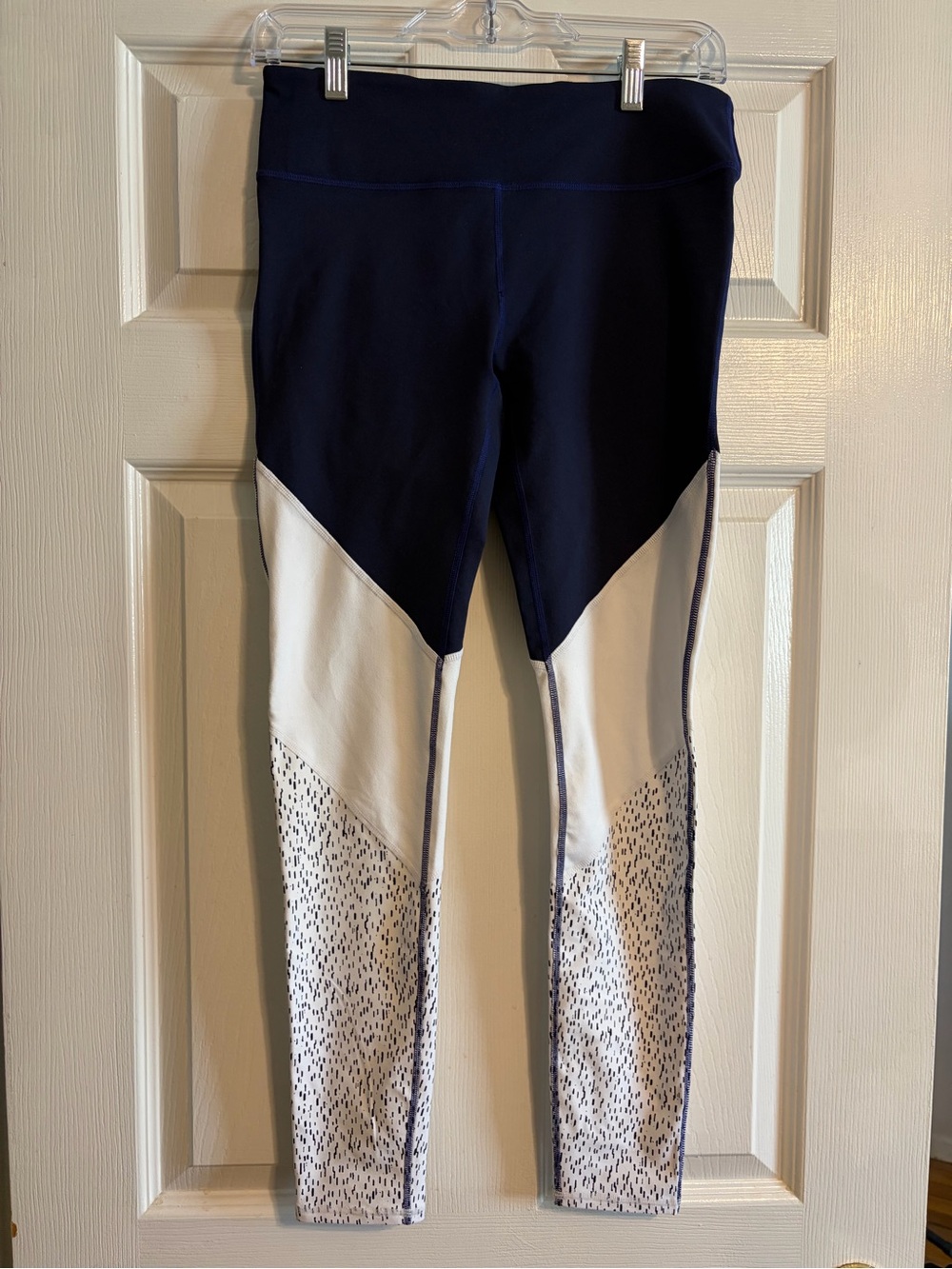 Fabletics Brogan PowerHold Leggings Small Inkwell Constellation Navy Colorblock